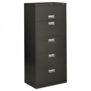 HON 675LS 600 Series Five-Drawer Lateral File, 30w x 19-1/4d, Charcoal HON675LS