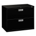 HON 682LP 600 Series Two-Drawer Lateral File, 36w x 19-1/4d, Black HON682LP