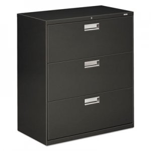 HON 683LS 600 Series Three-Drawer Lateral File, 36w x 19-1/4d, Charcoal HON683LS