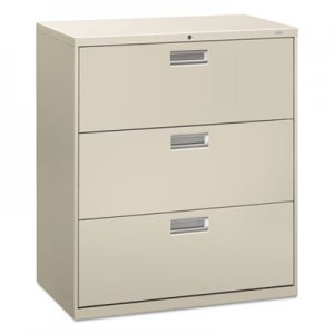 HON 683LQ 600 Series Three-Drawer Lateral File, 36w x 19-1/4d, Light Gray HON683LQ