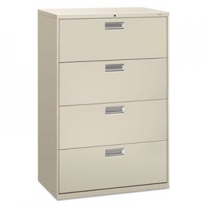 HON 684LQ 600 Series Four-Drawer Lateral File, 36w x 19-1/4d, Light Gray HON684LQ