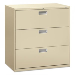 HON 693LL 600 Series Three-Drawer Lateral File, 42w x 19-1/4d, Putty HON693LL