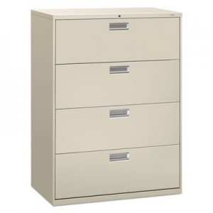 HON 694LQ 600 Series Four-Drawer Lateral File, 42w x 19-1/4d, Light Gray HON694LQ