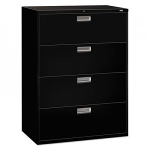 HON 694LP 600 Series Four-Drawer Lateral File, 42w x 19-1/4d, Black HON694LP