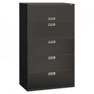 HON 695LS 600 Series Five-Drawer Lateral File, 42w x 19-1/4d, Charcoal HON695LS