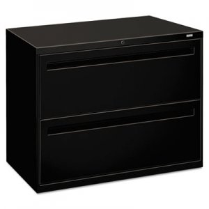 HON 782LP 700 Series Two-Drawer Lateral File, 36w x 19-1/4d, Black HON782LP