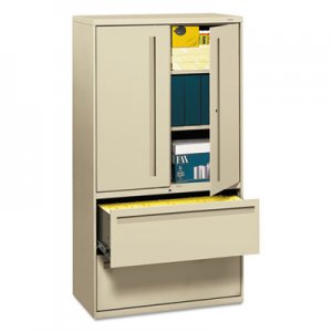 HON 785LSL 700 Series Lateral File w/Storage Cabinet, 36w x 19-1/4d, Putty HON785LSL