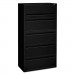 HON 785LP 700 Series Five-Drawer Lateral File w/Roll-Out & Posting Shelf, 36w, Black HON785LP