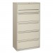 HON 785LQ 700 Series Five-Drawer Lateral File w/Roll-Out & Posting Shelf, 36w, Light Gray HON785LQ
