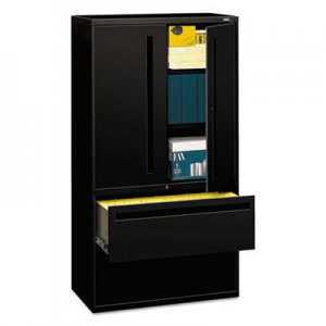 HON 785LSP 700 Series Lateral File w/Storage Cabinet, 36w x 19-1/4d, Black HON785LSP