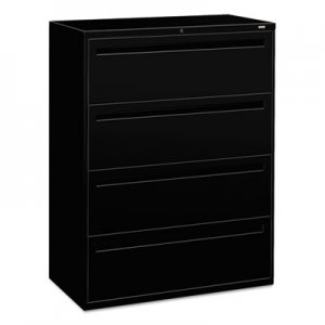 HON 794LP 700 Series Four-Drawer Lateral File, 42w x 19-1/4d, Black HON794LP