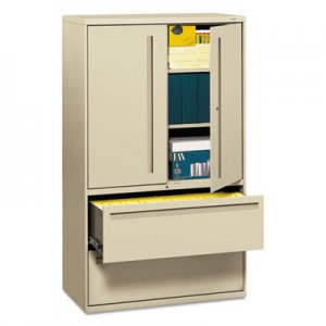 HON 795LSL 700 Series Lateral File w/Storage Cabinet, 42w x 19-1/4d, Putty HON795LSL