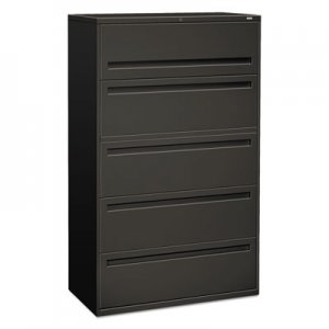 HON 795LS 700 Series Five-Drawer Lateral File w/Roll-Out & Posting Shelves, 42w, Charcoal HON795LS