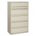 HON 795LQ 700 Series Five-Drwr Lateral File w/Roll-Out & Posting Shelves, 42w, Light Gray HON795LQ