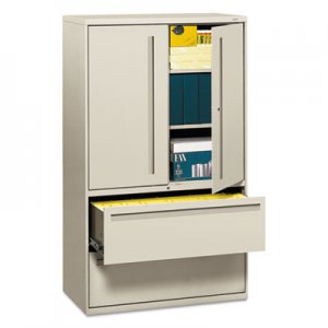HON 795LSQ 700 Series Lateral File w/Storage Cabinet, 42w x 19-1/4d, Light Gray HON795LSQ