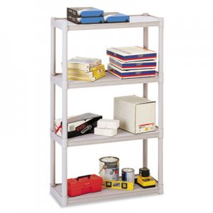 Iceberg 20843 Rough N Ready Four-Shelf Open Storage System, Resin, 32w x 13d x 54h, Platinum ICE20843