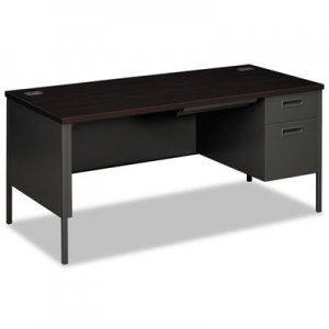 HON P3265RNS Metro Classic Right Pedestal Desk, 66w x 30d, Mahogany/Charcoal HONP3265RNS