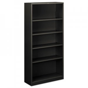 HON S72ABCS Metal Bookcase, Five-Shelf, 34-1/2w x 12-5/8d x 71h, Charcoal HONS72ABCS