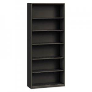 HON S82ABCS Metal Bookcase, Six-Shelf, 34-1/2w x 12-5/8d x 81-1/8h, Charcoal HONS82ABCS