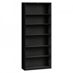 HON S82ABCP Metal Bookcase, Six-Shelf, 34-1/2w x 12-5/8d x 81-1/8h, Black HONS82ABCP