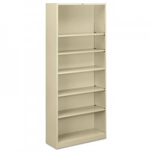HON S82ABCL Metal Bookcase, Six-Shelf, 34-1/2w x 12-5/8d x 81-1/8h, Putty HONS82ABCL