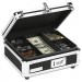Vaultz VZ01002 Plastic & Steel Cash Box w/Tumbler Lock, Black & Chrome IDEVZ01002
