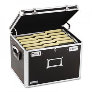 Vaultz IDEVZ01008 Locking File Chest with Adjustable File Rails, Letter/Legal Files, 17.5" x 14" x 12.5", Black