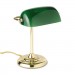 Alera LMP557AB Traditional Incandescent Banker's Lamp, Green Glass Shade, 14"h, Brass Base ALELMP557AB