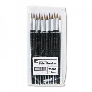 Charles Leonard 73508 Artist Brush, Size 8, Camel Hair, Round, 12/Pack LEO73508