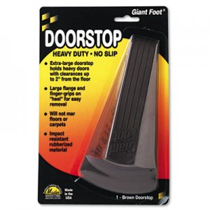 Master Caster 00964 Giant Foot Doorstop, No-Slip Rubber Wedge, 3-1/2w x 6-3/4d x 2h, Brown