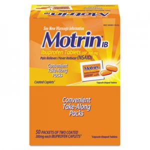Motrin IB 48152 Ibuprofen Tablets, Two-Pack, 50 Packs/Box MCL48152