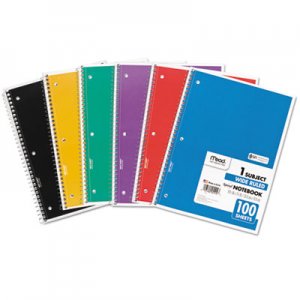 Mead 05514 Spiral Bound Notebook, Perforated, Legal Rule, 10 1/2 x 8, White, 100 Sheets MEA05514