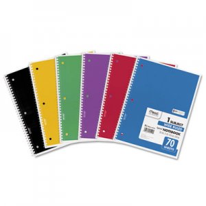 Mead 05510 Spiral Bound Notebook, Perforated, Legal Rule, 8 x 10 1/2, White, 70 Sheets MEA05510