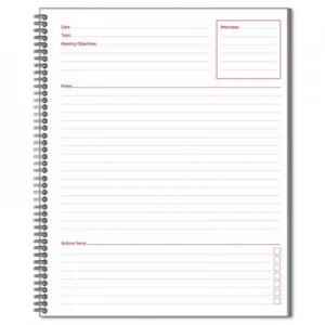 Cambridge 06132 Side-Bound Guided Business Notebook, Linen, Meeting Notes, 8 1/4 x 11, 80 Sheets MEA06132
