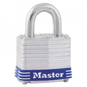 Master Lock 3D Four-Pin Tumbler Lock, Laminated Steel Body, 1 9/16" Wide, Silver/Blue, Two Keys MLK3D