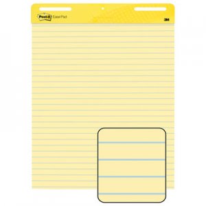 Post-it Easel Pads 561 Self-Stick Easel Pads, Ruled, 25 x 30, Yellow, 2 30-Sheet Pads/Carton MMM561