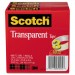 Scotch MMM600723PK Transparent Tape 600 72 3PK, 1" x 2592", 3" Core, Transparent, 3/Pack 600-72-3PK