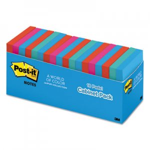 Post-it Notes MMM65418BRCP Original Pads in Jaipur Colors Cabinet Pack, 3 x 3, 100 Sheets/Pad, 18/Pack 654