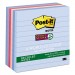 Post-it Notes Super Sticky MMM6756SSNRP Recycled Notes in Bali Colors, 4 x 4, 90/Pad, 6 Pads/Pack 675