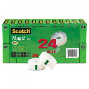 Scotch 810K24 Magic Tape Value Pack, 3/4" x 1000", 1" Core, Clear, 24/Pack MMM810K24