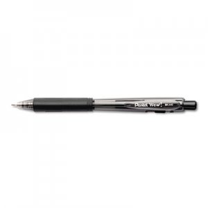 Pentel PENBK440A WOW! Retractable Ballpoint Pen, 1mm, Black Barrel/Ink, Dozen BK440-A