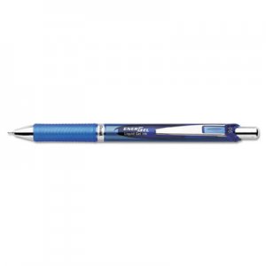 Pentel PENBLN75C EnerGel RTX Retractable Liquid Gel Pen, .5mm, Silver/Blue Barrel, Blue Ink BLN75-C