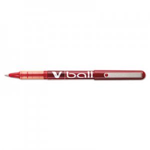 Pilot 35202 VBall Liquid Ink Roller Ball Stick Pen, Red Ink, .5mm, Dozen PIL35202