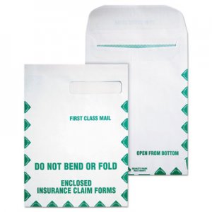 Quality Park 54692 Redi-Seal Insurance Envelope, First Class, Side Seam, 9 x 12 1/2, White, 100/Box QUA54692