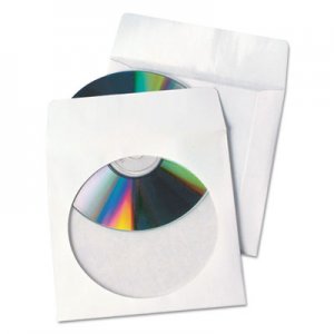 Quality Park 77203 Tech-No-Tear Poly/Paper CD/DVD Sleeves, 100/Box QUA77203