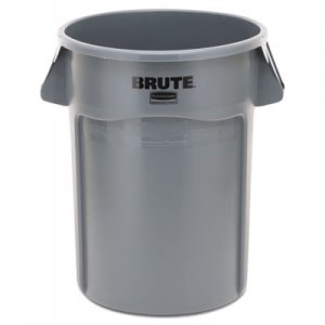 Rubbermaid Commercial 264360GY Brute Vented Trash Receptacle, Round, 44 gal, Gray RCP264360GY