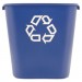 Rubbermaid Commercial 295673BE Medium Deskside Recycling Container, Rectangular, Plastic, 28.125qt, Blue RCP295673BE