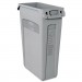 Rubbermaid Commercial 354060GY Slim Jim Receptacle w/Venting Channels, Rectangular, Plastic, 23gal, Gray RCP354060GY