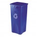 Rubbermaid Commercial 356973BE Untouchable Recycling Container, Square, Plastic, 23gal, Blue RCP356973BE