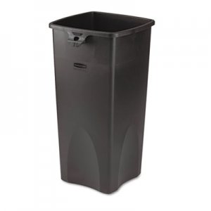 Rubbermaid Commercial 356988BK Untouchable Waste Container, Square, Plastic, 23gal, Black RCP356988BK